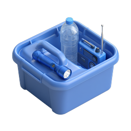 Blue Utility Caddy with Emergency Supplies 3D Icon