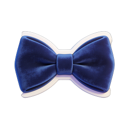Blue Velvet Bow Tie Icon - Elegant Formal Accessory
