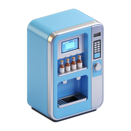 Blue Vending Machine 3D Icon - Modern Dispenser