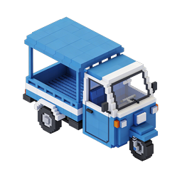 ブルーボクセル トラックアイコン - 3D アイソメトリック ピクセルアート