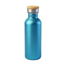 Blue Metal Water Bottle with Wooden Cap Icon