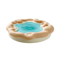 Blue Water Crater Hot Spring 3D Clay Icon