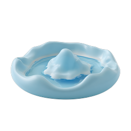 Blue Water Splash 3D Icon | Glossy Liquid Drop Design