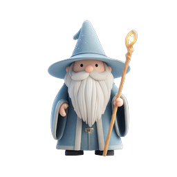 Biểu tượng nhân vật phù thủy xanh - Hình tượng giả tưởng 3D ma thuật