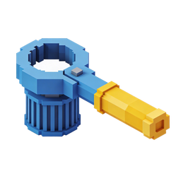 Stylized Blue and Yellow Tool Icon for Creative Projects
