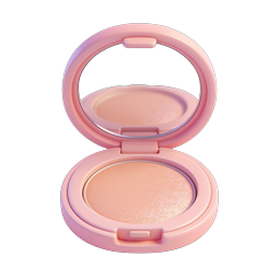 Pink Blush Compact Icon - 3D Beauty Product