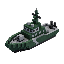 Military Boat Icon - Pixelated Transport Graphic