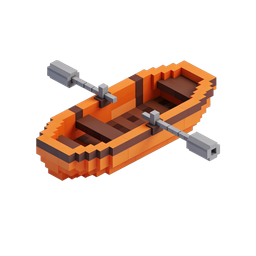 Pixel Art Boat Icon for Outdoor Adventures