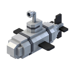Ícone de submarino em pixel para transporte e exploração