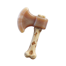 Fantasy Bone Axe 3D Icon | Primitive Weapon Design
