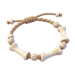 Collier de corde en perles d'os – design 3D style tribal