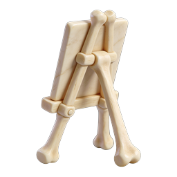 Bone Texture Folding Chair 3D Icon - Elegant Miniature Furniture