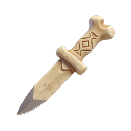 Dolch mit Knochengriff Icon - Fantasy-Waffe 3D-Render