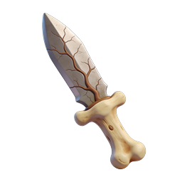 Bone Handle Fantasy Dagger 3D Icon
