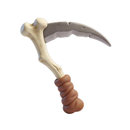 Icona Clay 3D Coltello d'Osso con Impugnatura | Grafica Arma da Gioco