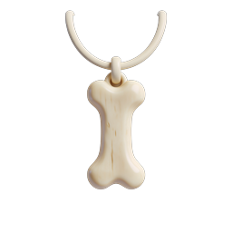 Bone Pendant 3D Clay Icon for Pet & Jewelry Apps