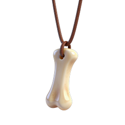 Polished Bone Pendant on Leather Cord Necklace Icon