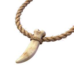 Bone Pendant Rope Necklace Icon - 3D Realistic