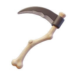 Bone Scythe 3D Icon - Dark Fantasy Weapon Design