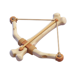 Bone Slingshot 3D Icon - Primitive Hunting Weapon