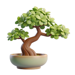 Bonsai Tree Icon - 3D Clay Style Nature Illustration