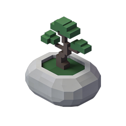 Low-Poly Bonsai Tree 3D Icon for Zen Design