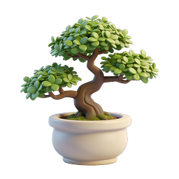 Bonsai Tree Icon - 3D Rendered Potted Plant Design