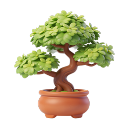 Bonsai Tree Clay Style Icon | 3D Potted Plant