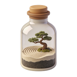 Bonsai Zen Garden in Glass Bottle Icon