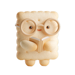 Adorable Clay Bookish Cracker Character with Glasses Icon