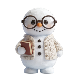 Bookish Snowman Reader Icon | Cozy Winter Library