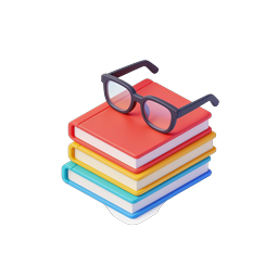 Books and Sunglasses 3D Icon | Reading & Summer Theme