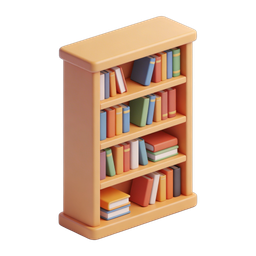 Vibrant Bookshelf Icon for Educational Themes