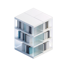 Isometric Bookshelf Library Icon - 3D Modern Design