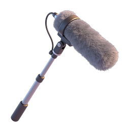 Professional Boom Microphone Icon | 3D Audio Equipment