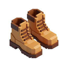 Isometric Boots Icon - 3D Footwear Design