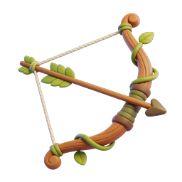 3D Bow and Arrow Icon | Clay Style Archery