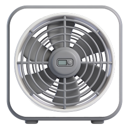 3D Realistic Box Fan Icon - Cooling & Ventilation