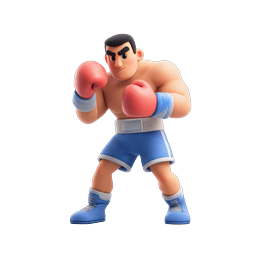 Boxer Charakter Icon - 3D Sport Illustration