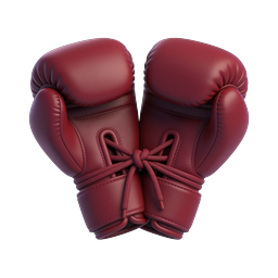 Red Boxing Gloves Heart Icon - 3D Sports Symbol