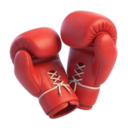 Red Boxing Gloves Icon - Realistic 3D Sports Equipment