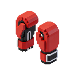 Icono de guantes de boxeo en estilo bloques