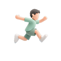 Boy Jumping Through Water Splash 3D Clay Icon