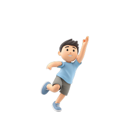 Boy Playing with Balloon and Water Droplet Icon