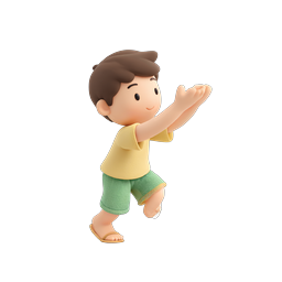Cute Boy Playing With Water Splash 3D Icon