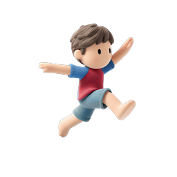 3D Boy Running with Water Splash - Playful Clay Icon