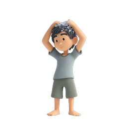 Cute 3D Boy Splashing Water Shower Icon