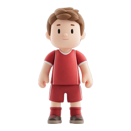 Cartoon Boy Soccer Player 3D Character Icon