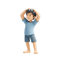 3D Cartoon Boy Washing Hair Icon - Fresh Personal Care