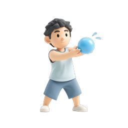 Boy Throwing Water Balloon - Summer Fun 3D Icon